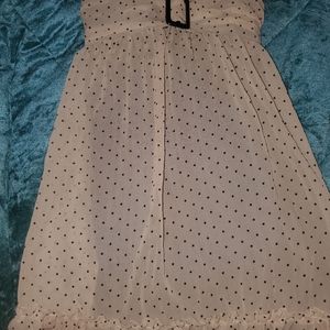Adorable Tan Strapless Polkadot Mini
